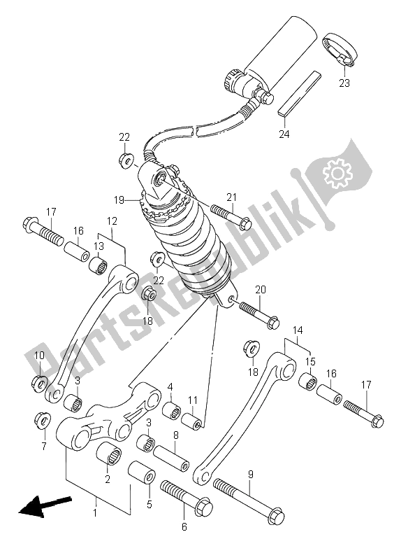 All parts for the Rear Cushion Lever of the Suzuki GSX 750F 1995