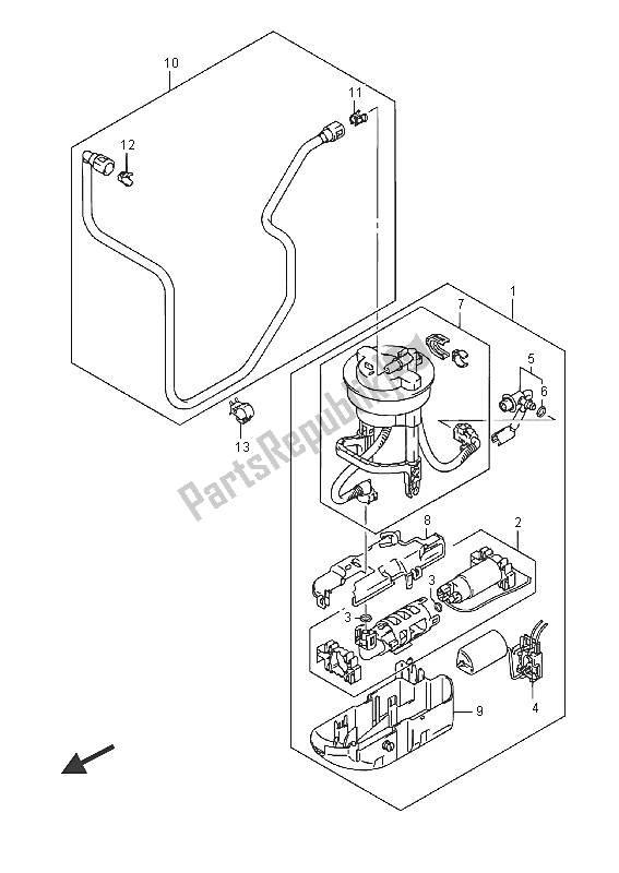 All parts for the Fuel Pump of the Suzuki AN 650Z Burgman Executive 2016