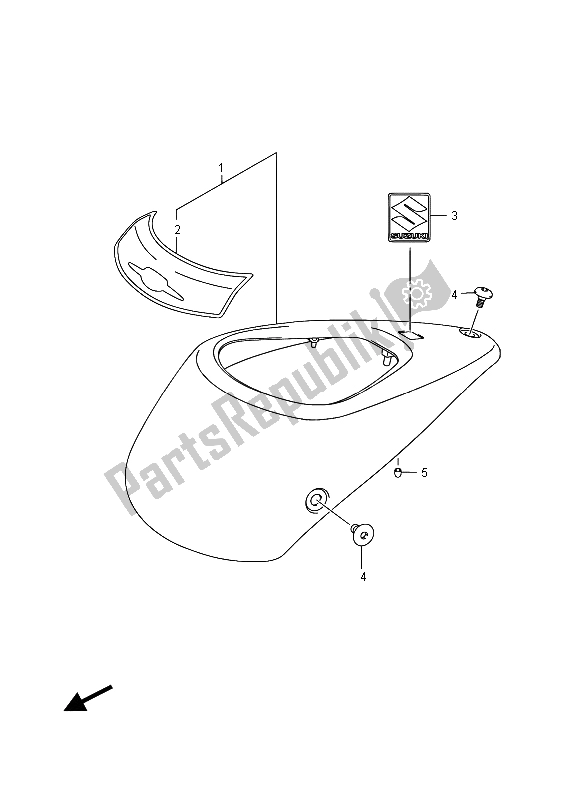 Tutte le parti per il Coperchio Anteriore Del Serbatoio Del Carburante del Suzuki VL 1500T Intruder 2015