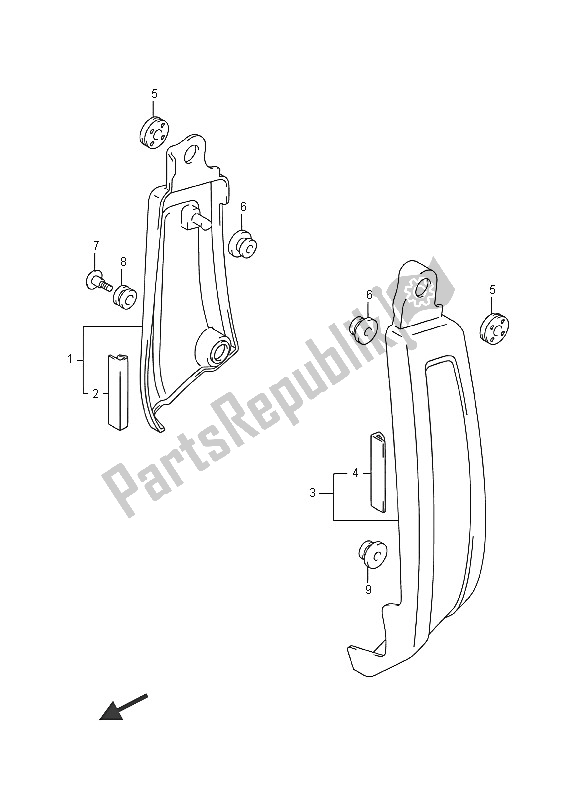 All parts for the Side Rear Cover (vzr1800 E19) of the Suzuki VZR 1800 BZ M Intruder 2016