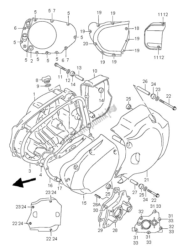 Todas las partes para Tapa Del Cárter de Suzuki VL 1500 Intruder LC 2003