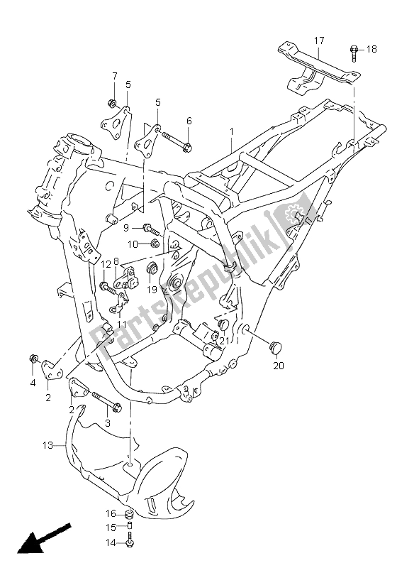 Tutte le parti per il Telaio del Suzuki XF 650 Freewind 1999