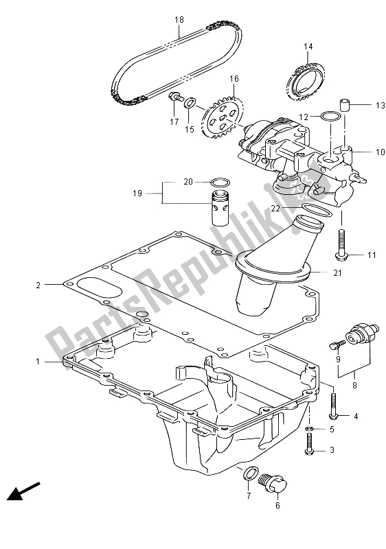 Todas as partes de Cárter De óleo E Bomba De óleo do Suzuki GSX R 750 2015