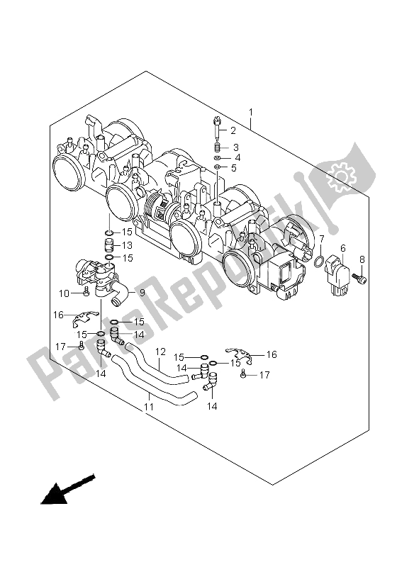 Tutte le parti per il Corpo Farfallato del Suzuki GSX 650F 2008