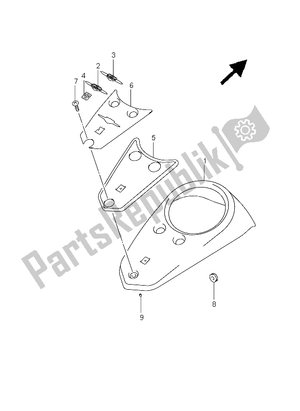 All parts for the Fuel Tank Cover of the Suzuki VLR 1800R C 1800 Intruder 2008