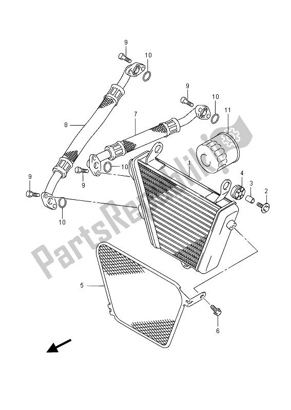 Alle onderdelen voor de Olie Koeler van de Suzuki GSX R 1000Z 2014