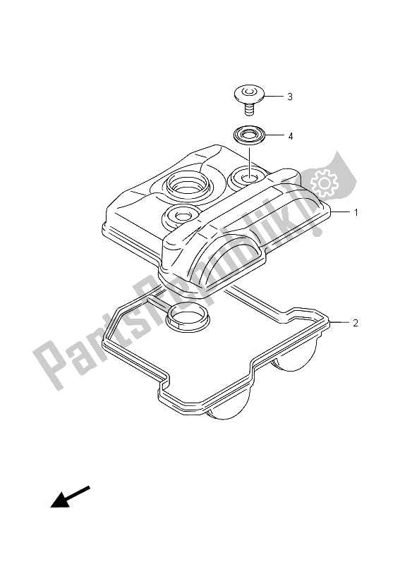 All parts for the Cylinder Head Cover of the Suzuki RM Z 450 2015