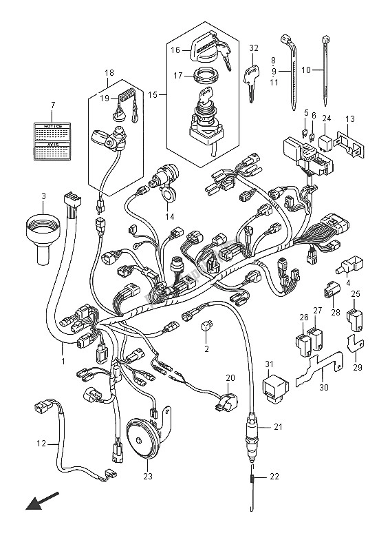 All parts for the Wiring Harness of the Suzuki LT A 750 XZ Kingquad AXI 4X4 2016