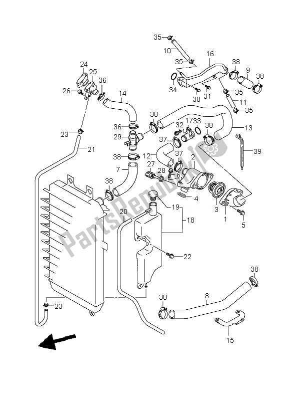 All parts for the Radiator Hose of the Suzuki VZR 1800 Rnzr M Intruder 2010