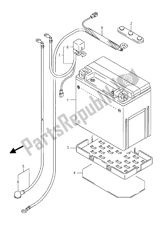 All parts for the Battery of the Suzuki LT A 400 FZ Kingquad ASI 4X4 2014