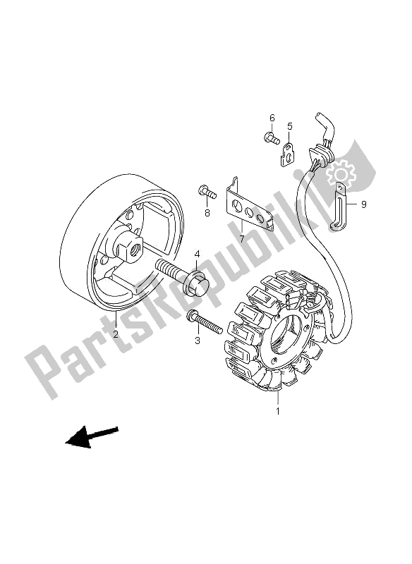 Alle onderdelen voor de Generator van de Suzuki GS 500 EF 2007
