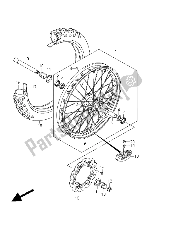 Tutte le parti per il Ruota Anteriore del Suzuki RMX 450Z 2011