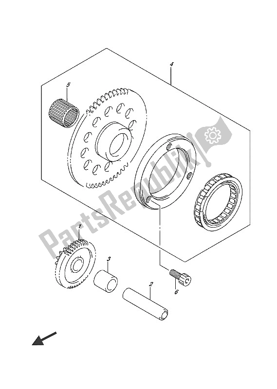 Alle onderdelen voor de Starterkoppeling van de Suzuki RV 200 2016