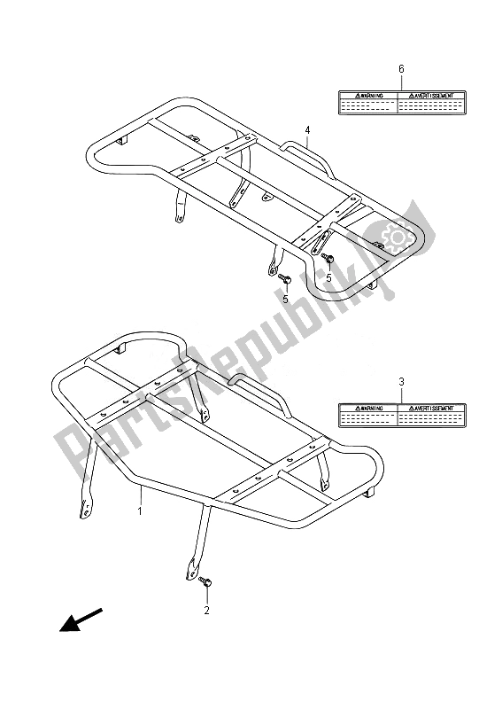 All parts for the Carrier of the Suzuki LT A 750 XZ Kingquad AXI 4X4 2014