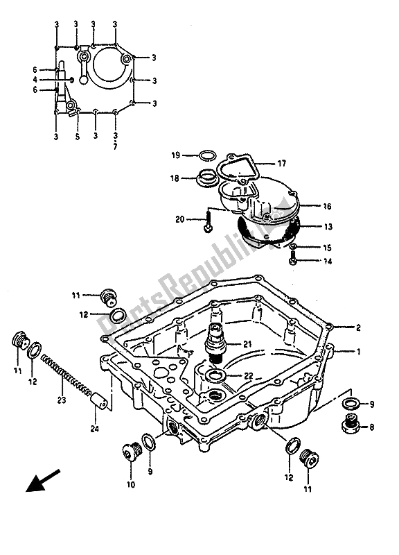 Todas las partes para Colector De Aceite de Suzuki GSX R 1100 1986