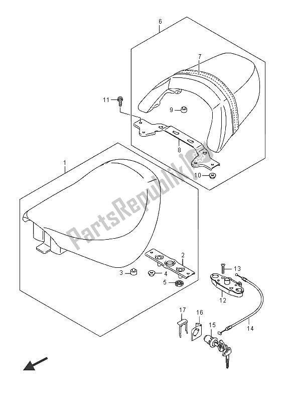 Tutte le parti per il Posto A Sedere del Suzuki VZR 1800 BZ M Intruder 2016