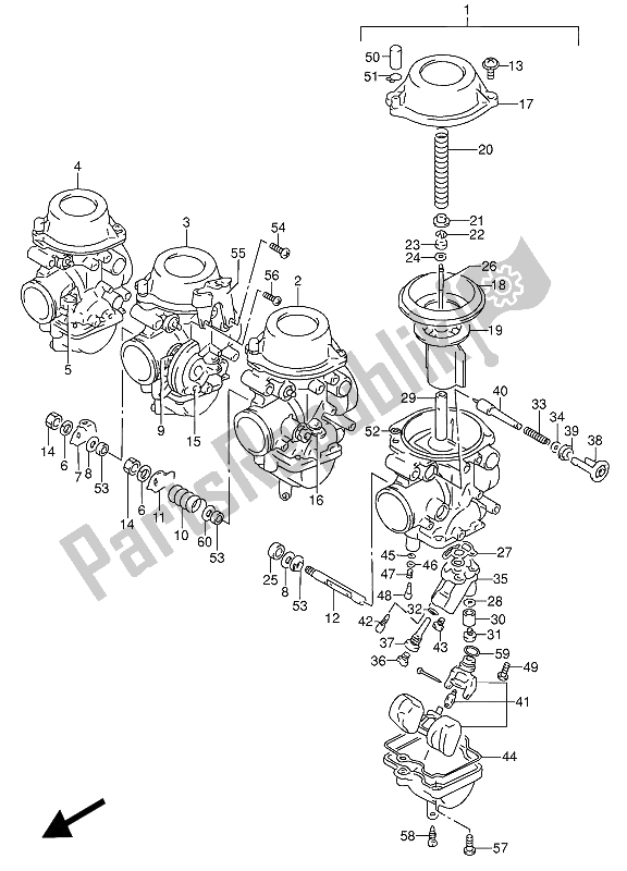 Alle onderdelen voor de Carburator van de Suzuki RF 600 RU 1994