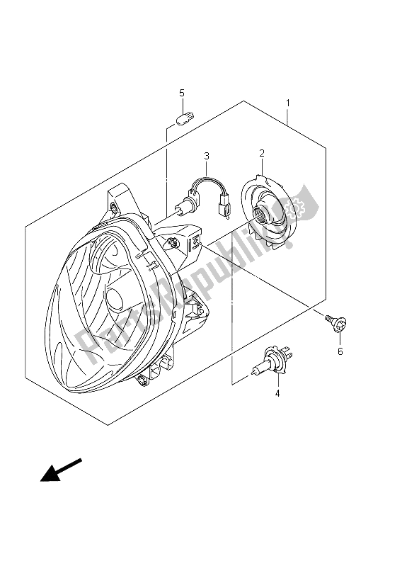 All parts for the Headlamp (sfv650 E21) of the Suzuki SFV 650A Gladius 2011