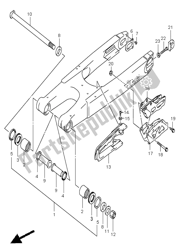 Tutte le parti per il Braccio Oscillante Posteriore del Suzuki RM 250 Z 2006