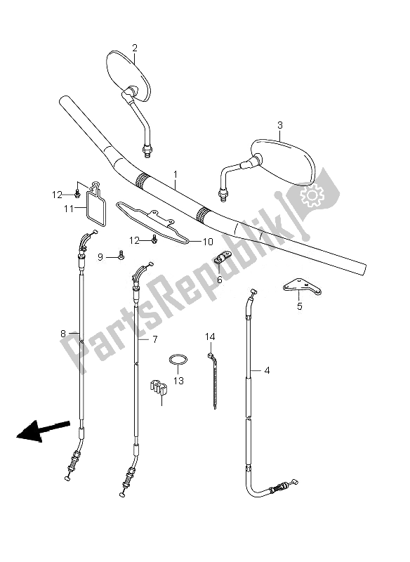 Toutes les pièces pour le Guidon du Suzuki VZR 1800 RZ M Intruder 2007