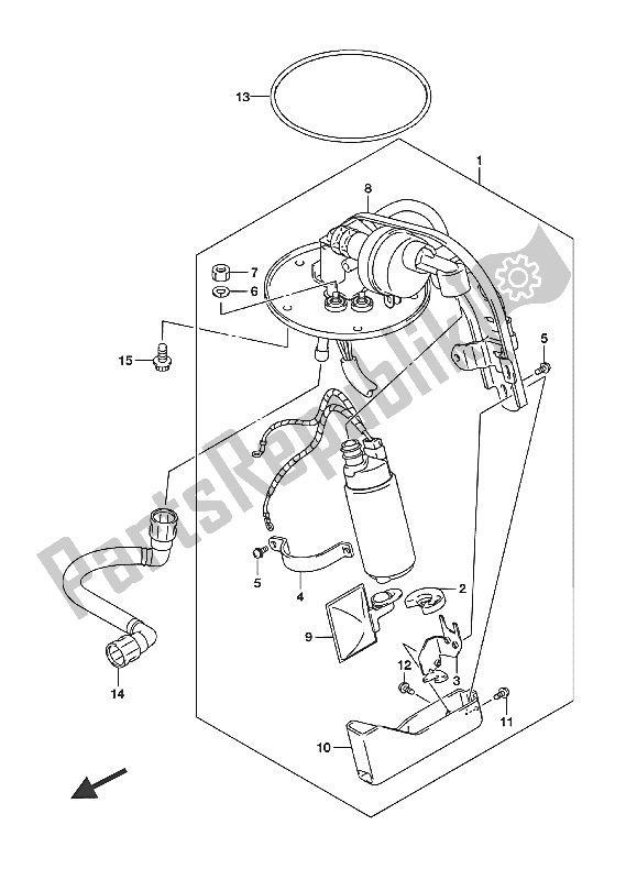 All parts for the Fuel Pump of the Suzuki VL 800 Intruder 2016