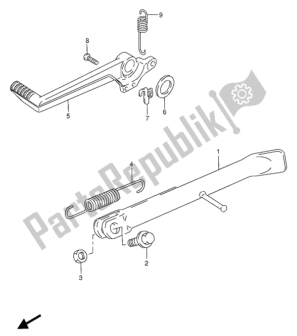 Toutes les pièces pour le Béquille Et Frein Arrière du Suzuki RG 125 FU 1994