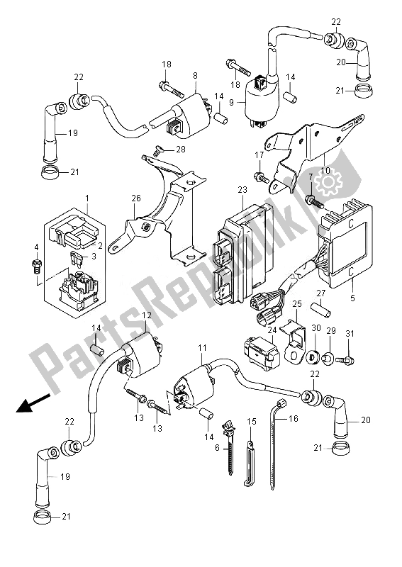 Tutte le parti per il Elettrico (vl800ue E19) del Suzuki VL 800 CT Intruder 2014