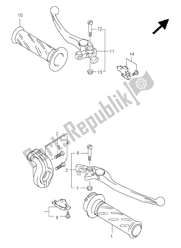 Tutte le parti per il Maniglia Leva (sv1000s-s1-s2) del Suzuki SV 1000 NS 2005