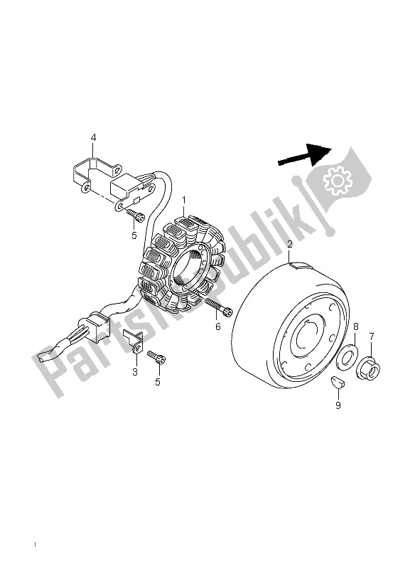 All parts for the Magneto of the Suzuki DR Z 400 SM 2007