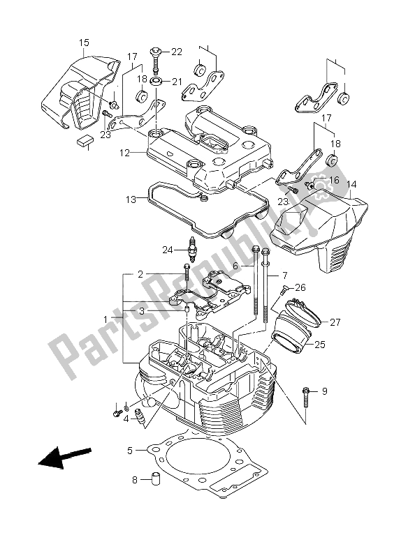 Todas las partes para Culata (delantera) de Suzuki VZR 1800R M 1800 Intruder 2006