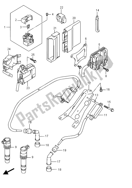 Todas las partes para Eléctrico (vzr1800bz E02) de Suzuki VZR 1800 BZ M Intruder 2015