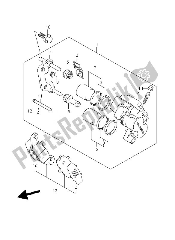 All parts for the Front Caliper of the Suzuki DL 650A V Strom 2010