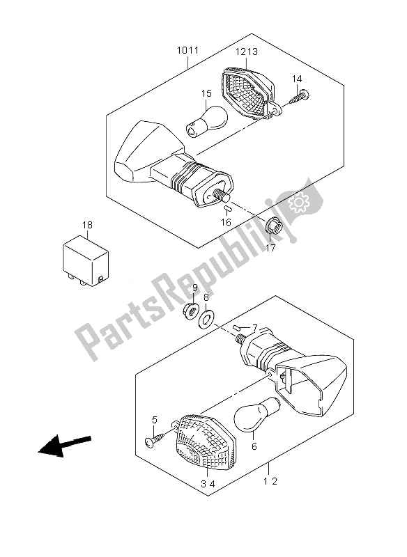 Todas las partes para Lámpara De Señal De Giro de Suzuki DL 1000 V Strom 2007