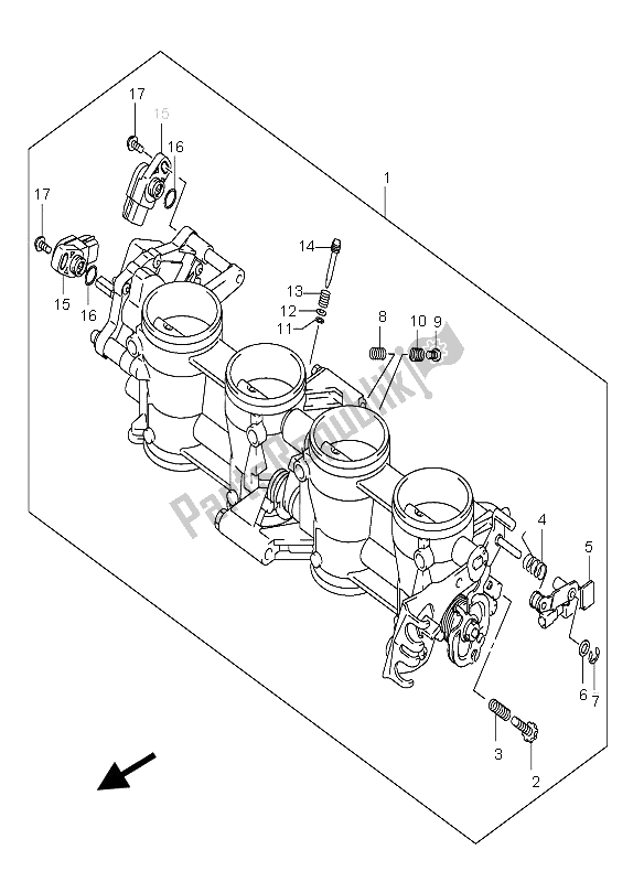 Tutte le parti per il Corpo Farfallato del Suzuki GSX R 600 2004