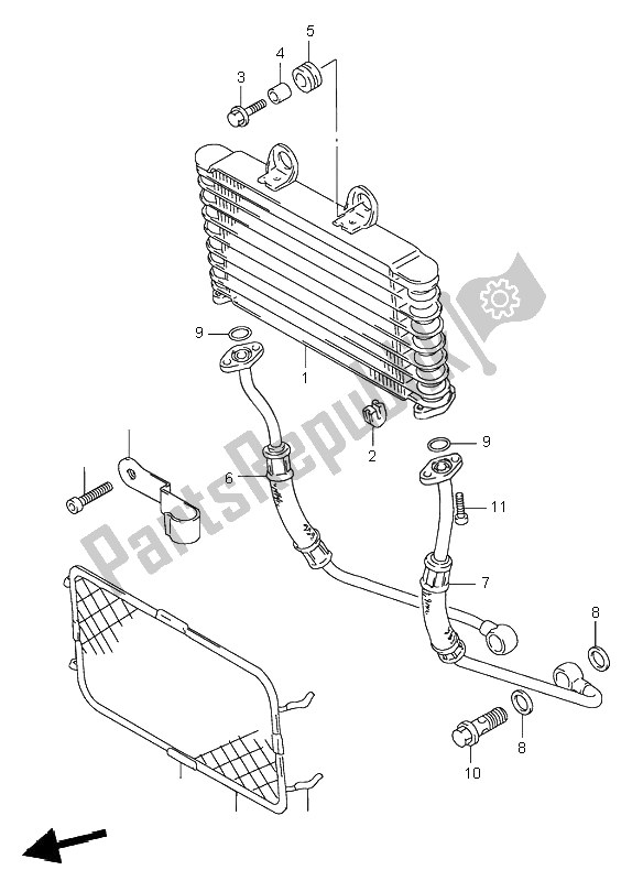 All parts for the Oil Cooler of the Suzuki GSF 600N Bandit 1995