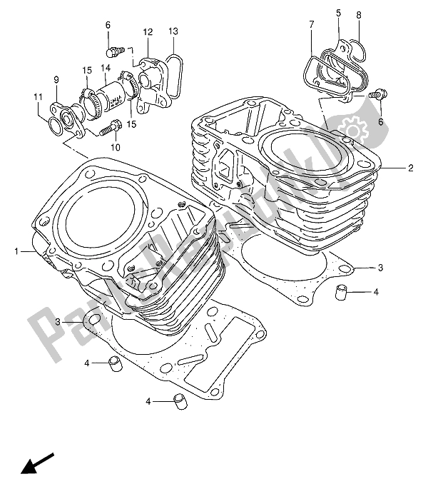Alle onderdelen voor de Cilinder van de Suzuki VS 800 GL Intruder 1992