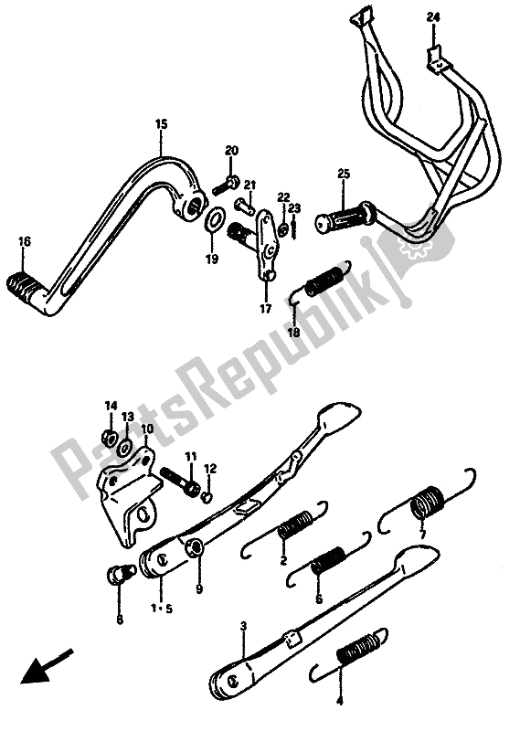 All parts for the Stand of the Suzuki GSX R 750 1985