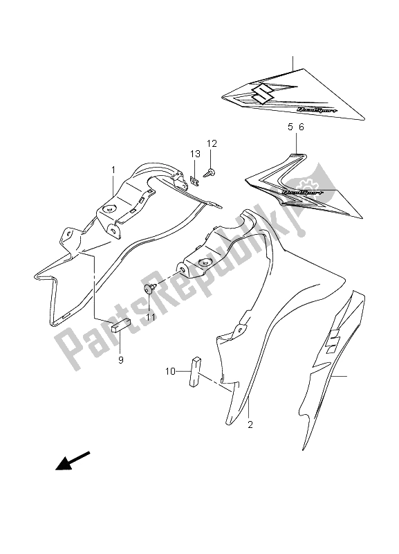 All parts for the Fuel Tank Cover of the Suzuki LT Z 90 4T Quadsport 2008