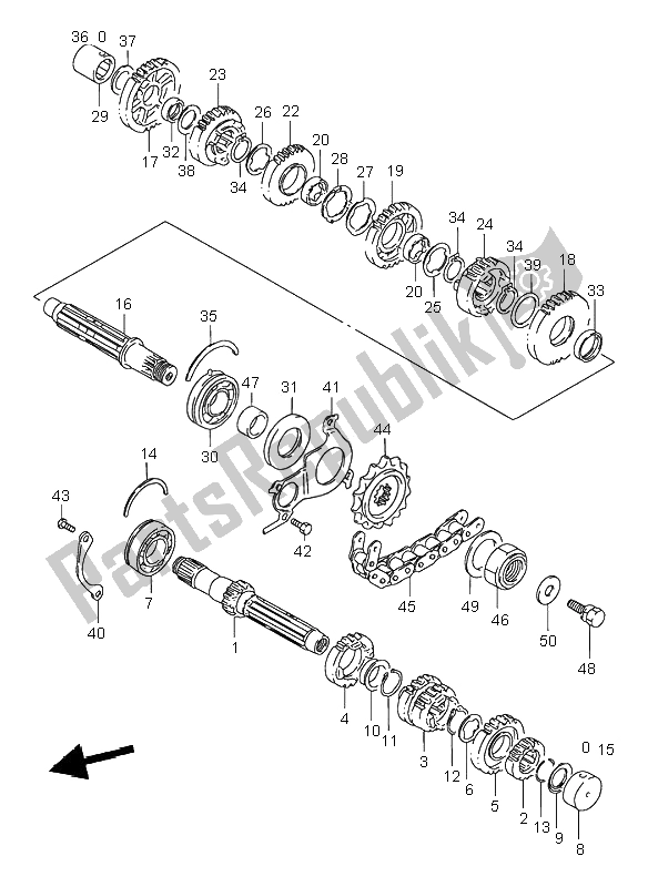 All parts for the Transmission of the Suzuki GSF 600N Bandit 1995