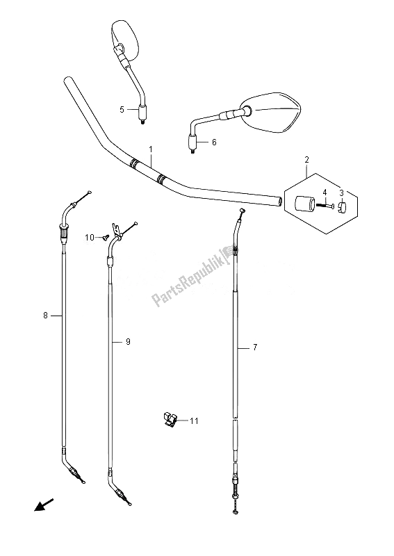 All parts for the Handlebar of the Suzuki GSR 750A 2014