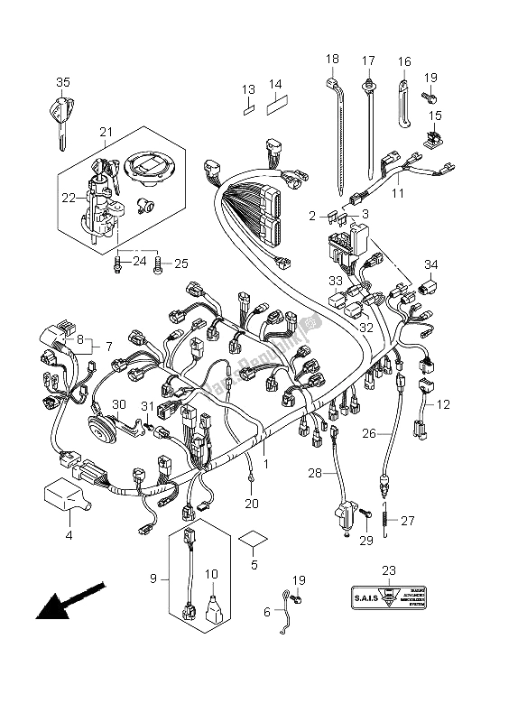 Todas as partes de Chicote De Fiação do Suzuki GSX R 750 2009