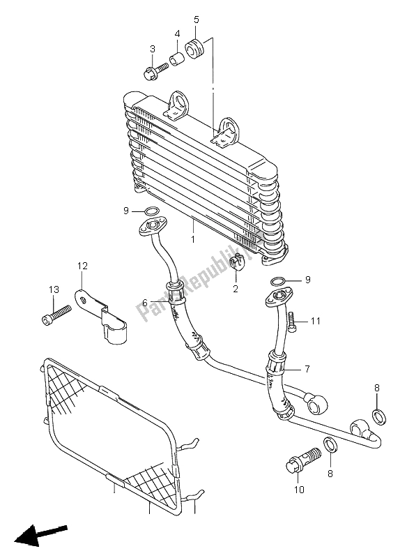 Tutte le parti per il Radiatore Dell'olio del Suzuki GSF 600N Bandit 1997