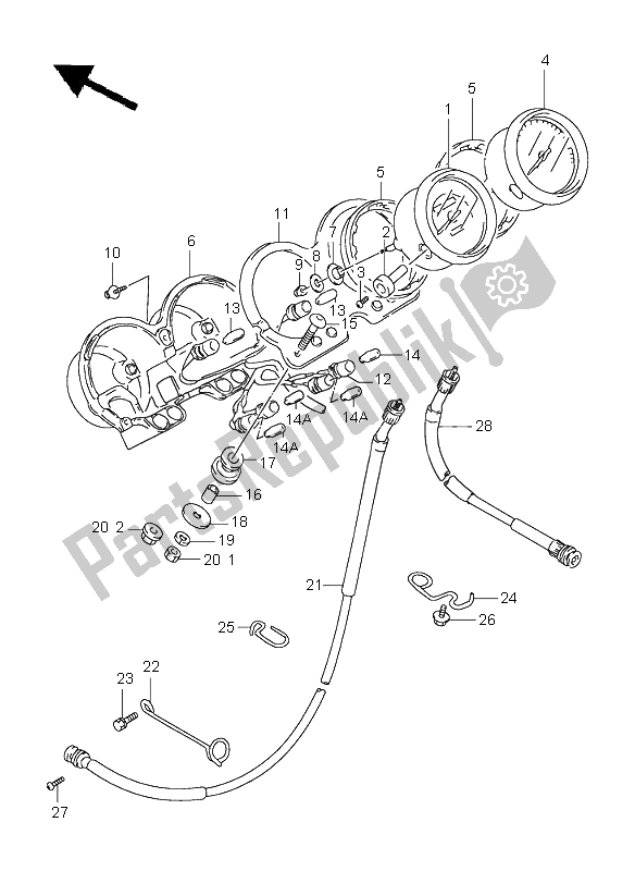 Toutes les pièces pour le Compteur De Vitesse Et Tachymètre du Suzuki GS 500E 1998