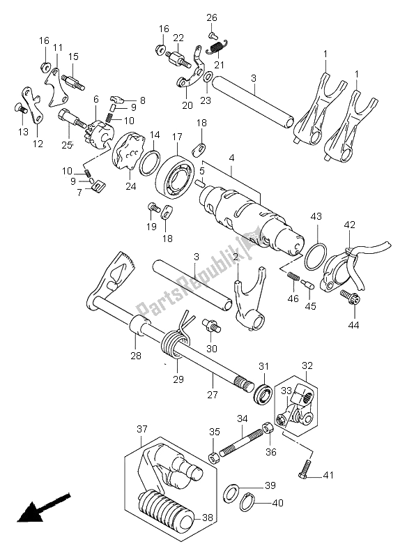 All parts for the Gear Shifting of the Suzuki VL 800Z Volusia 2004