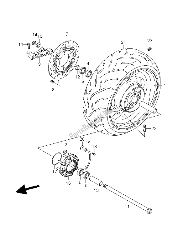 All parts for the Rear Wheel (vzr1800-u2-z-zu2) of the Suzuki VZR 1800 Rnzr2 M Intruder 2008