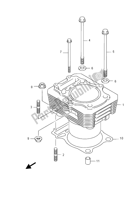 Wszystkie części do Cylinder Suzuki LT F 400F Kingquad FSI 4X4 2015