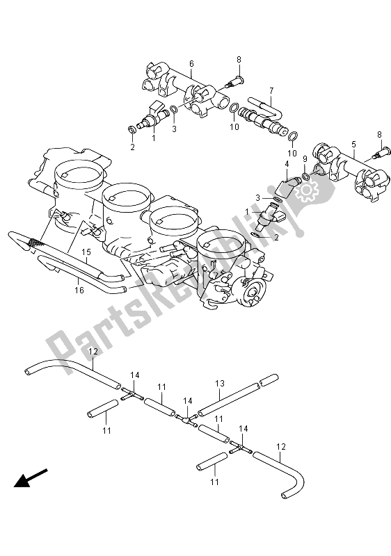 Toutes les pièces pour le Tuyau Et Joint De Corps De Papillon (gsx1300ra E02) du Suzuki GSX 1300 RA Hayabusa 2015