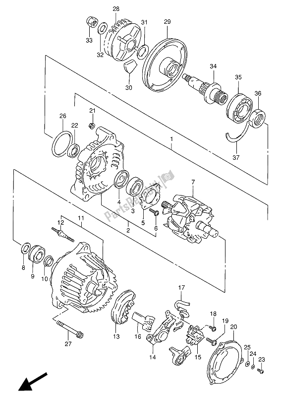 Todas las partes para Alternador de Suzuki GSX R 1100W 1994