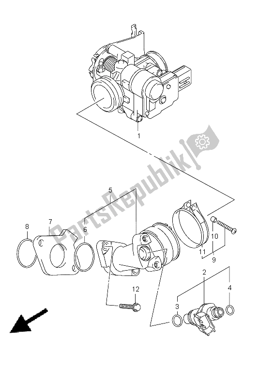 All parts for the Throttle Body of the Suzuki UX 125 Sixteen 2011