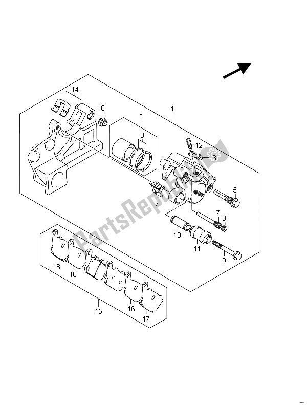 Todas las partes para Pinza Trasera (gsf650u) de Suzuki GSF 650 Sasa Bandit 2011